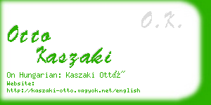 otto kaszaki business card